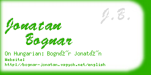 jonatan bognar business card